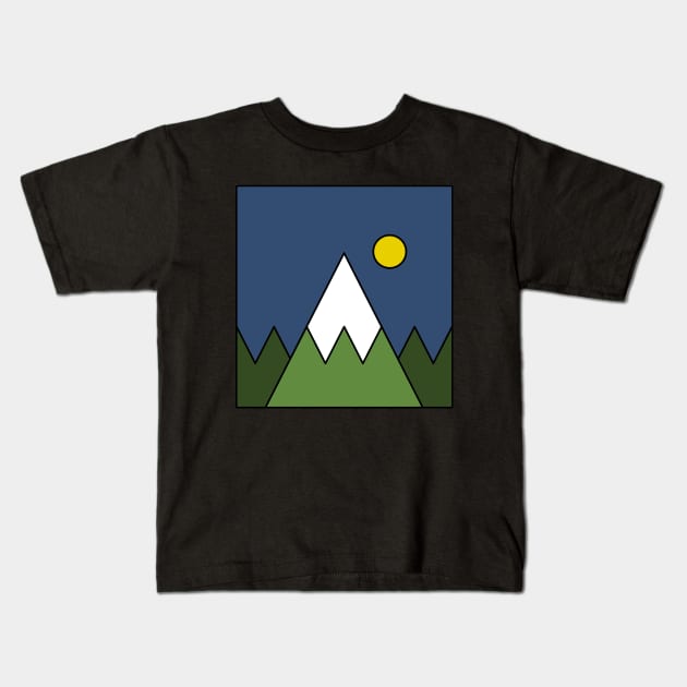 Mountain Scene Kids T-Shirt by youokpun